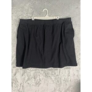 Woman‎ Within Skort Womens 3X Black Pockets Elastic Waist Minimalist Casual